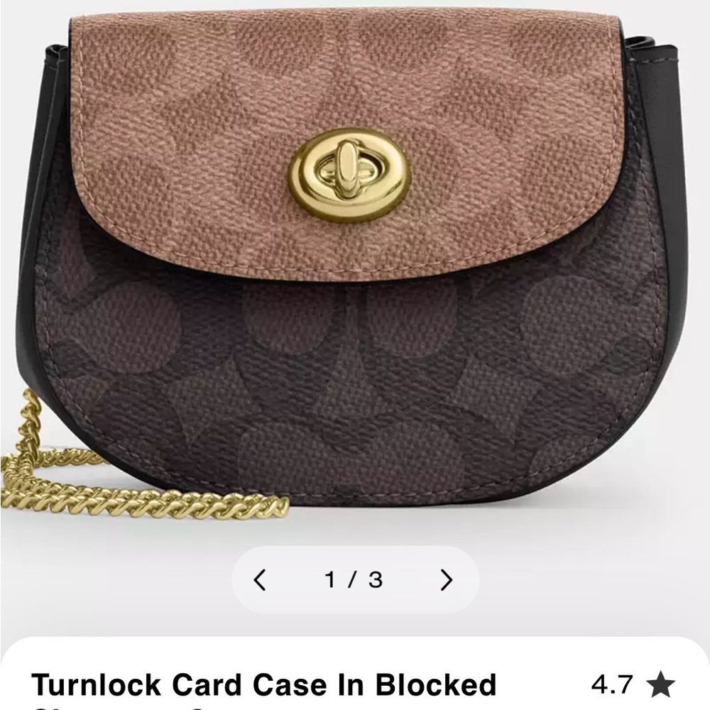 Coach Mini Bag in Brown and Black with Gold Turnlock